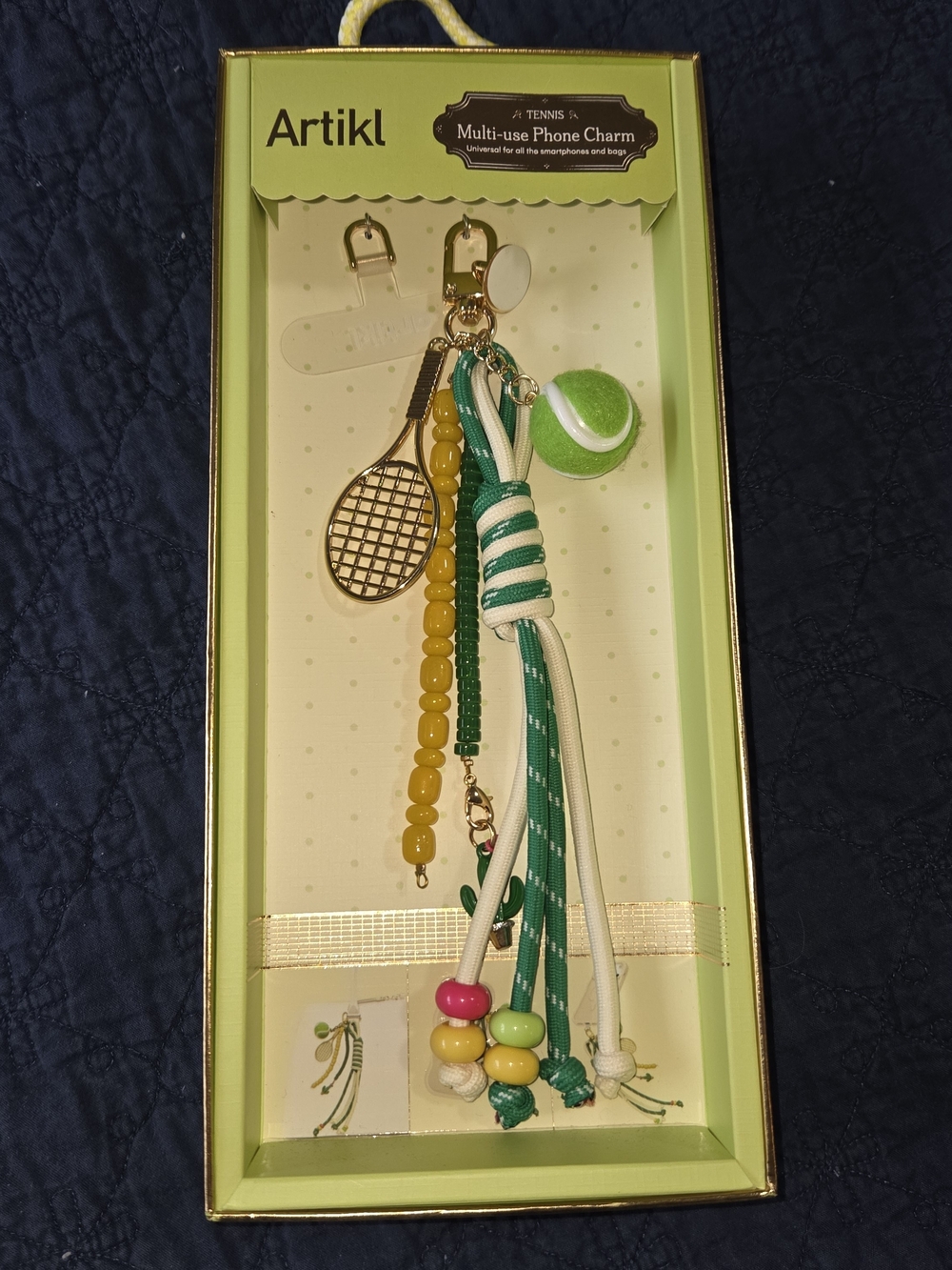 New, Green Tennis Charm Multi-Use Phone Accessory CP